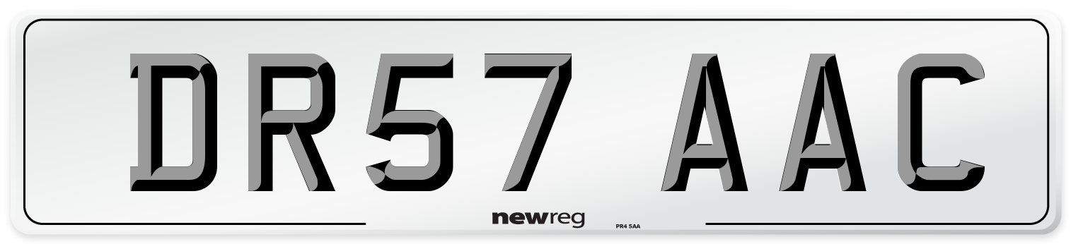 DR57 AAC Number Plate from New Reg